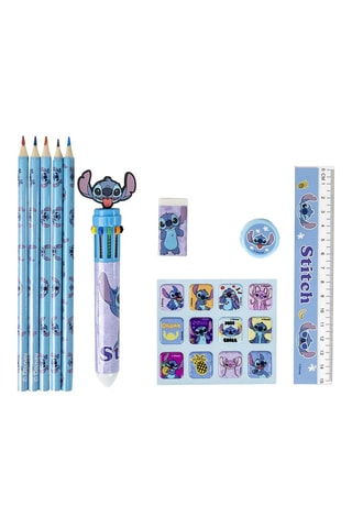 Astuccio con accessori Angel e Stitch Lilo & Stitch Disney - 16 pezzi - Blu e viola