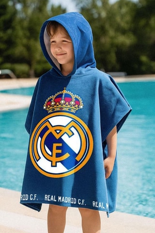 Poncho da bagno con cappuccio Real Madrid - Blu