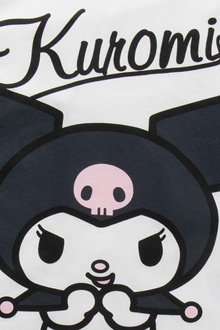 T-shirt et short Kuromi Hello Kitty Sanrio - Blanc et noir