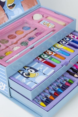 Valigetta per colorare Bluey e Bingo Bluey - 42 pezzi - Blu