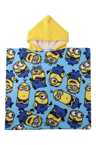 Poncho da bagno con cappuccio Minions - Blu e giallo
