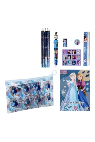 Astuccio con accessori Frozen Disney - 15 pezzi - Blu e viola