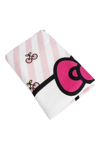 Asciugamano Hello Kitty Sanrio - 70 x 140 cm - Nero, rosa e bianco