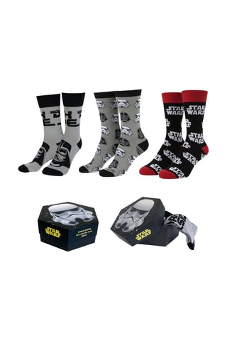 3 paia di calze Star Wars - Grigio chiaro melange, nero e bianco - Multicolore