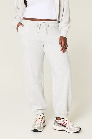 Pantalon baggy polaire - Gris clair chiné