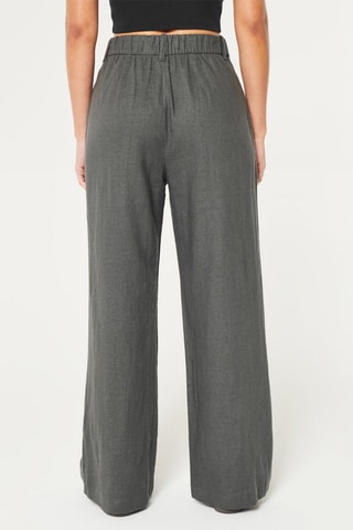 Linnen Broek Wide Legs - Donkergrijs