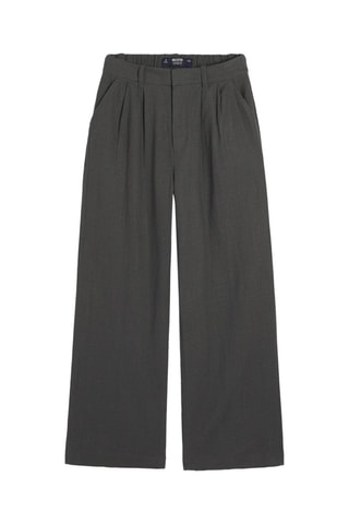 Linnen Broek Wide Legs - Donkergrijs