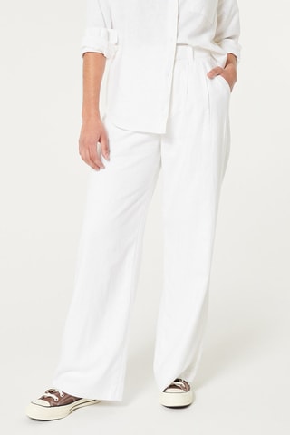 Linnen Broek Wide Legs - Wit