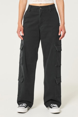 Cargobroek Hoge Taille - Zwart