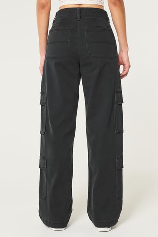 Cargobroek Hoge Taille - Zwart