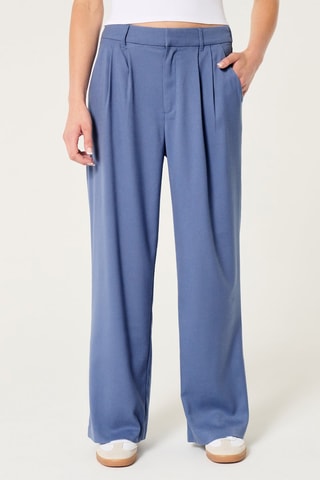 Broek Wide Legs Hoge Taille - Kobaltblauw
