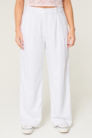 Linnen Broek Wide Legs - Wit