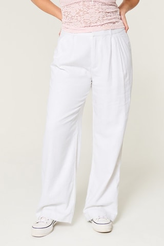 Linnen Broek Wide Legs - Wit