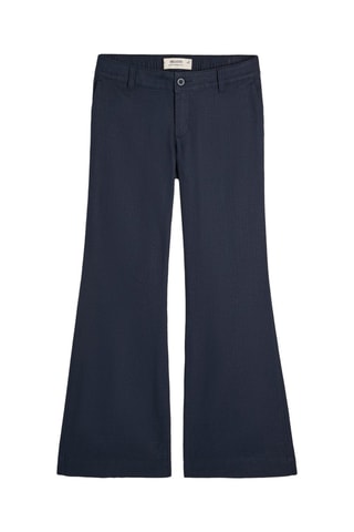 Linnen Broek Flare - Marineblauw
