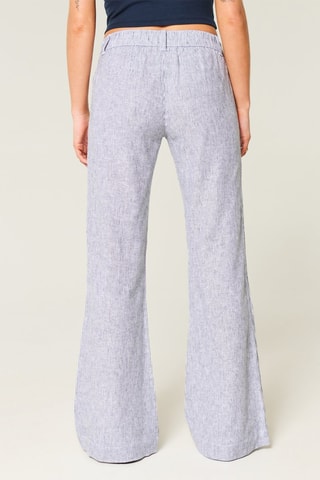 Linnen Broek Flare - Marineblauw