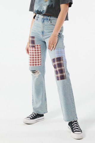 Jean dad taille haute - Bleu
