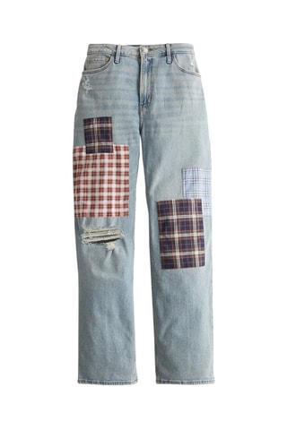 Jean dad taille haute - Bleu