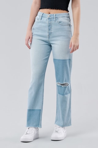 Jeans Hoge Taille Straight Cut - Lichtblauw
