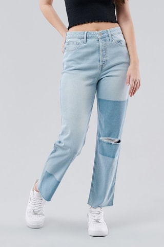 Jeans Hoge Taille Straight Cut - Lichtblauw