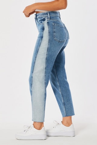 Jeans Hoge Taille Mom - Blauw