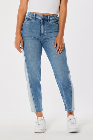 Jeans Hoge Taille Mom - Blauw