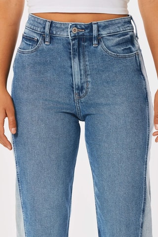 Jeans Hoge Taille Mom - Blauw