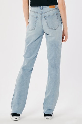 Jeans Hoge Taille Straight Cut - Blauw
