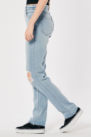 Jeans Hoge Taille Straight Cut - Blauw