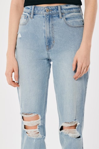 Jeans Hoge Taille Straight Cut - Blauw