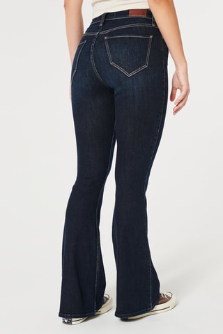 Jeans Hoge Taille Flare Cut - Donkerblauw
