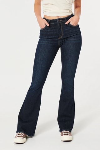Jeans Hoge Taille Flare Cut - Donkerblauw