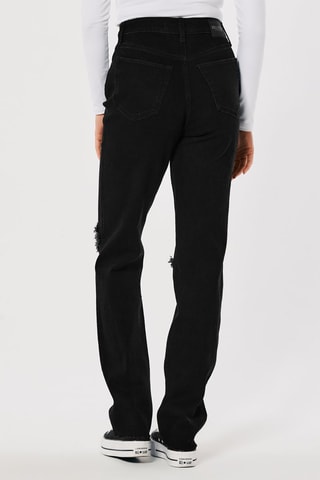 Jeans Hoge Taille Straight Cut - Zwart