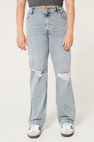 Jeans Hoge Taille - Gemêleerd Kobaltblauw