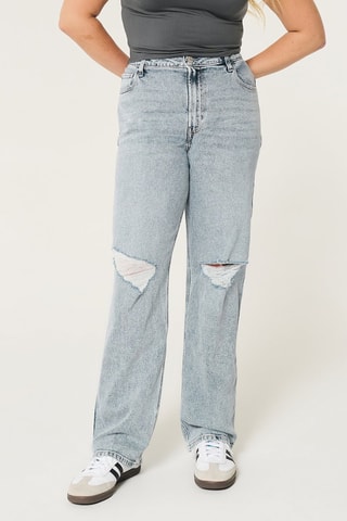 Jeans Hoge Taille - Gemêleerd Kobaltblauw