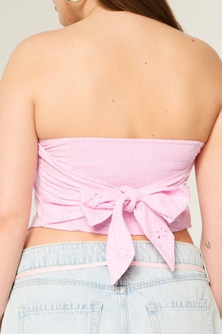 Crop top met Engelse borduursels - Roze