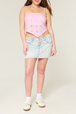 Crop top met Engelse borduursels - Roze