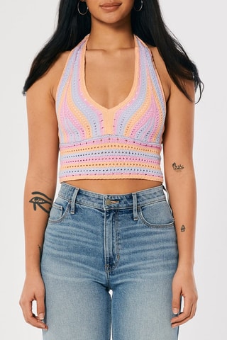Crop Top - Roze en Lichtblauw