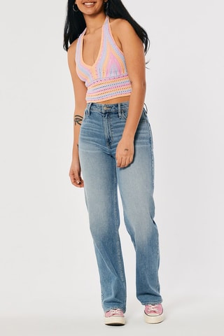 Crop Top - Roze en Lichtblauw