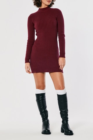 Trui-jurk - Bordeauxrood