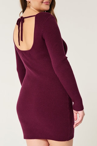Trui-jurk - Bordeauxrood