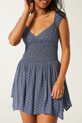 Vestido estilo patinadora - Azul-marinho