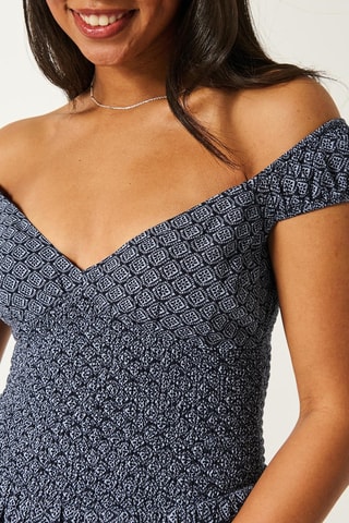 Vestido estilo patinadora - Azul-marinho