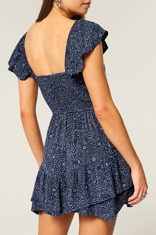 Jurk met Ruches - Marineblauw