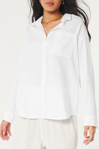 Oversized Linnen Blouse - Wit
