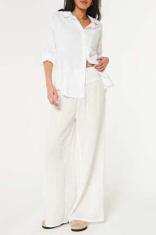 Oversized Linnen Blouse - Wit