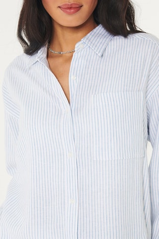 Oversized Linnen Blouse - Lichtblauw
