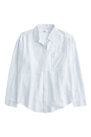 Oversized Linnen Blouse - Lichtblauw