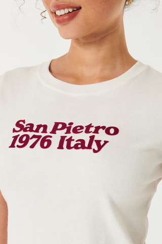 Cropped T-shirt - Ecru