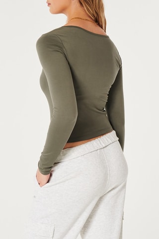 Cropped T-shirt - Olijfgroen