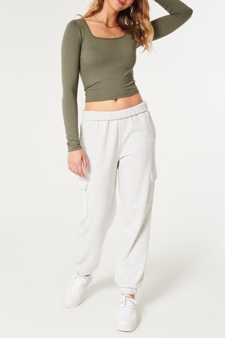 Cropped T-shirt - Olijfgroen